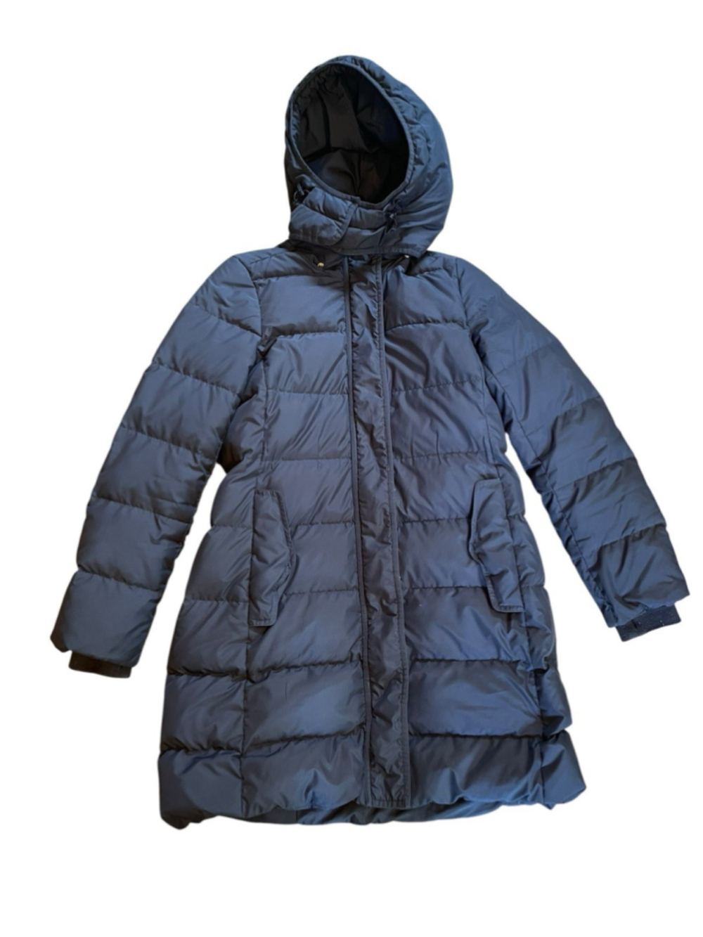 J. Crew Long Puffer Down Feather Coat Navy Size Medium Winter Coat